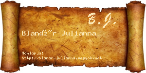 Blanár Julianna névjegykártya